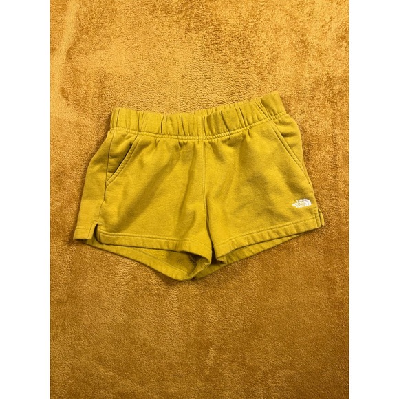 The North Face Women‎ S Yellow Sweat Shorts Pockets Elastic Waist - Picture 3 of 10